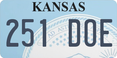 KS license plate 251DOE