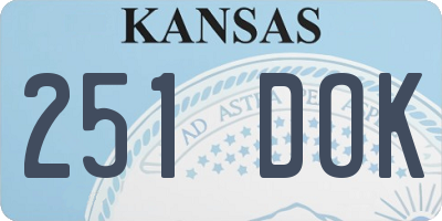 KS license plate 251DOK