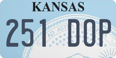 KS license plate 251DOP
