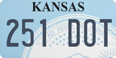 KS license plate 251DOT