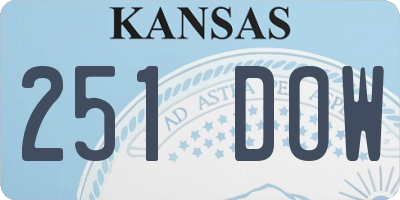 KS license plate 251DOW