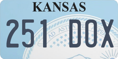 KS license plate 251DOX