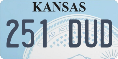 KS license plate 251DUD