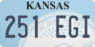 KS license plate 251EGI