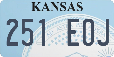 KS license plate 251EOJ