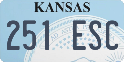 KS license plate 251ESC