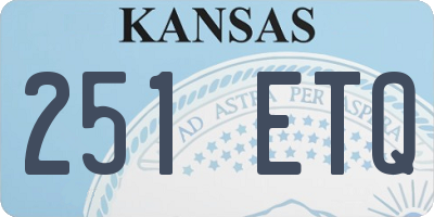 KS license plate 251ETQ