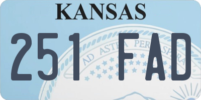 KS license plate 251FAD
