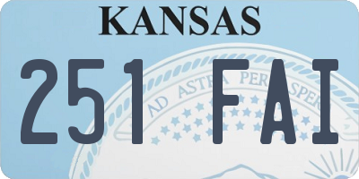 KS license plate 251FAI
