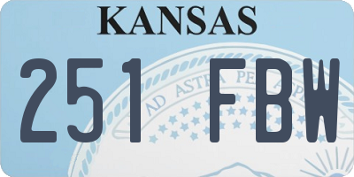 KS license plate 251FBW