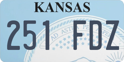 KS license plate 251FDZ