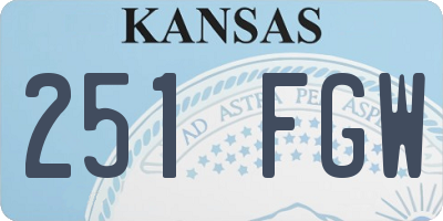 KS license plate 251FGW