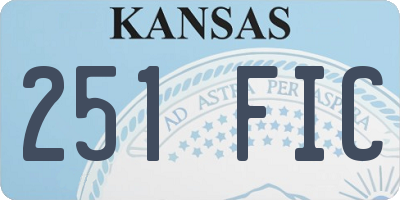 KS license plate 251FIC