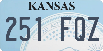 KS license plate 251FQZ