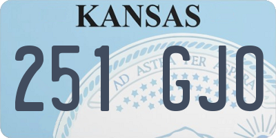 KS license plate 251GJO