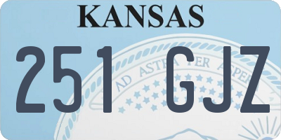 KS license plate 251GJZ