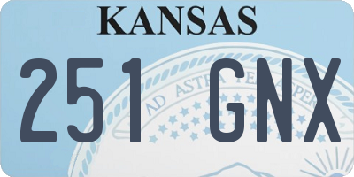 KS license plate 251GNX
