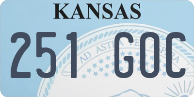 KS license plate 251GOC