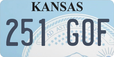 KS license plate 251GOF