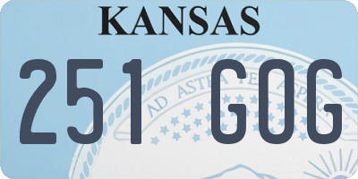 KS license plate 251GOG