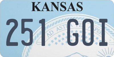 KS license plate 251GOI