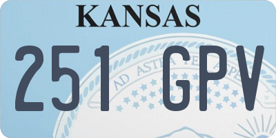 KS license plate 251GPV