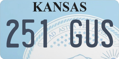 KS license plate 251GUS