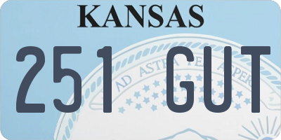 KS license plate 251GUT