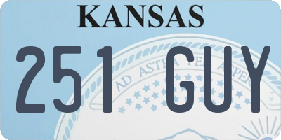 KS license plate 251GUY