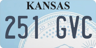 KS license plate 251GVC