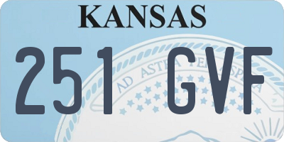 KS license plate 251GVF