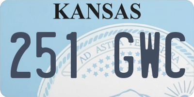 KS license plate 251GWC