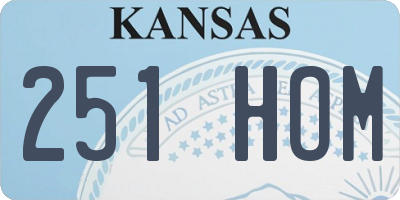 KS license plate 251HOM