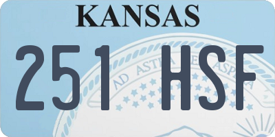 KS license plate 251HSF
