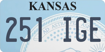 KS license plate 251IGE