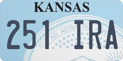 KS license plate 251IRA