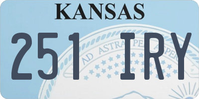 KS license plate 251IRY