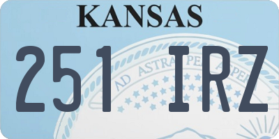 KS license plate 251IRZ