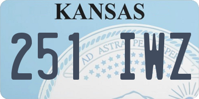 KS license plate 251IWZ