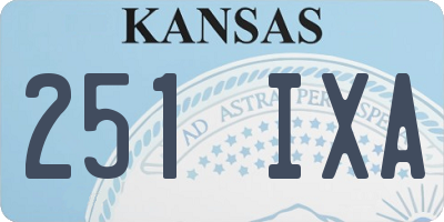 KS license plate 251IXA