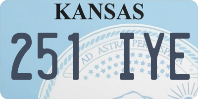 KS license plate 251IYE