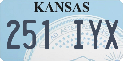 KS license plate 251IYX