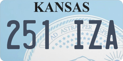 KS license plate 251IZA