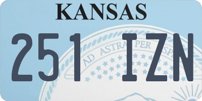 KS license plate 251IZN