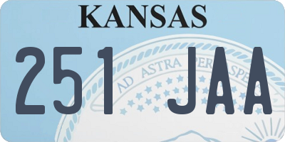 KS license plate 251JAA