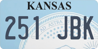 KS license plate 251JBK