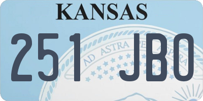 KS license plate 251JBO