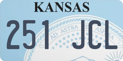 KS license plate 251JCL