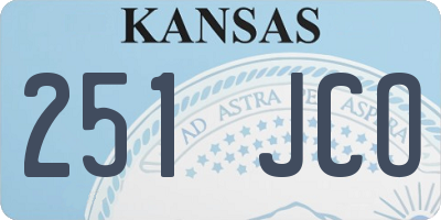KS license plate 251JCO