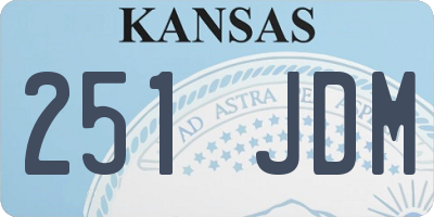 KS license plate 251JDM